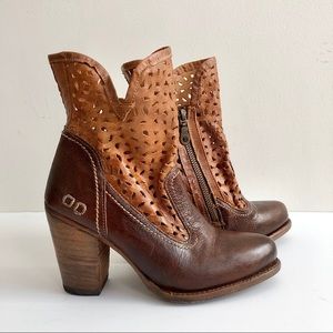 Bed Stu Irma Brown Heeled Leather Ankle Bootie